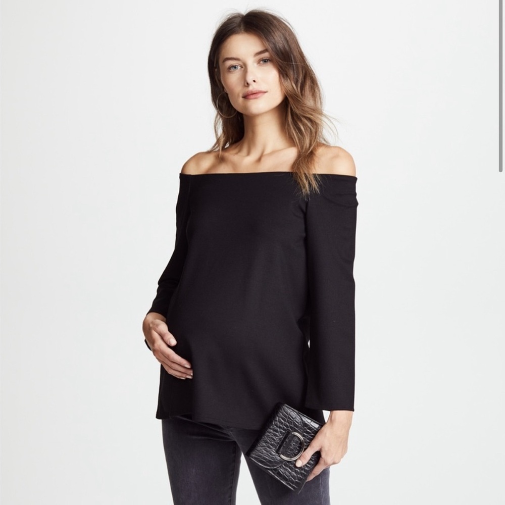Hatch Maternity black off the shoulder top